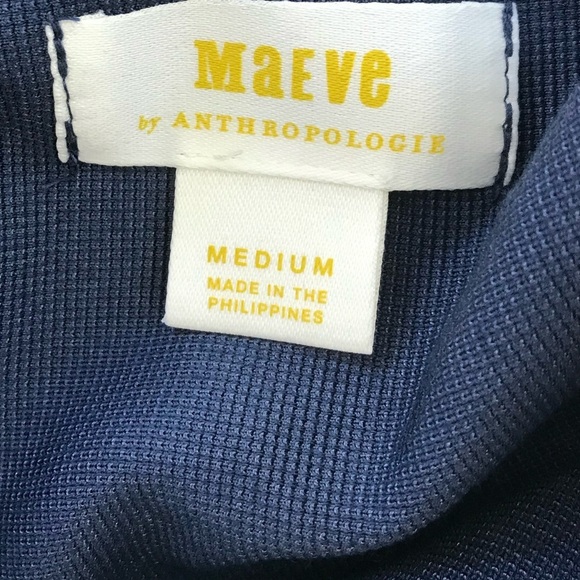 Anthropologie Maeve Gathered Balloon Jumpsuit Plaid Harem Strapless Blue sz M - Picture 5 of 8